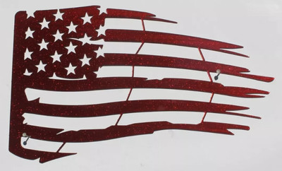 Laser Cut American Flag Sign - Custom Powder Coated Patriotic Decor Made in USA