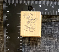 Azadi Earles WM Rubber Stamp D9004 Walking Elf Santa's Helper Christmas NEW VTG