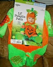 Incharacter Lil Pumpkin Patch Infant Halloween Costume Size 0-6 Months  New