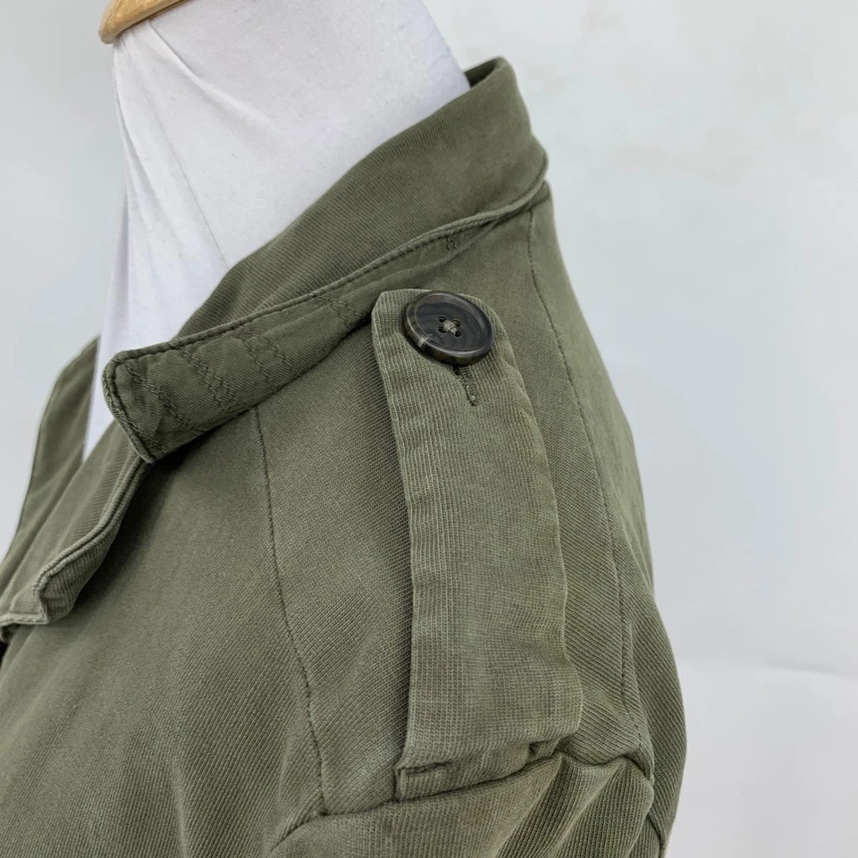 James Perse стандартная куртка женщин 4 авокадо флис с подкладкой укороченные карманы военного - Изображение 4 из 4