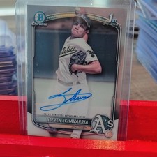 Topps 2025 Bowman Chrome Prospect Auto Steven Echavarria A's RC 1st #CPA-SE