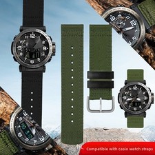 For Casio PROTREK PRW-6600 PRG-600/65 Nylon Canvas Watch Band Straps Mens 24mm
