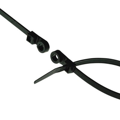 ACT Mounting Hole Cable Ties, 7'', UV Black, 100/Pkg (AL-07-50-MH-0-C) Unknown