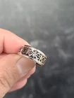 925 Sterling Silver Textured Band Ring Size US 6.75 Vintage