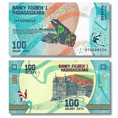 P-97 Madagascar 100 Ariary Banknote Uncirculated, 1 PC  