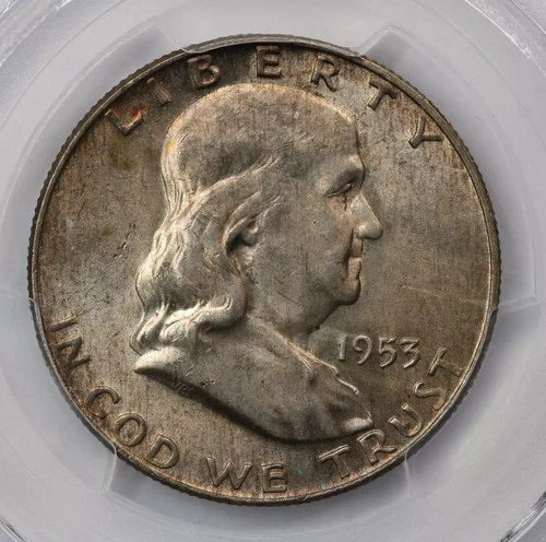 1953-D Franklin Half Dollar PCGS MS64+FBL