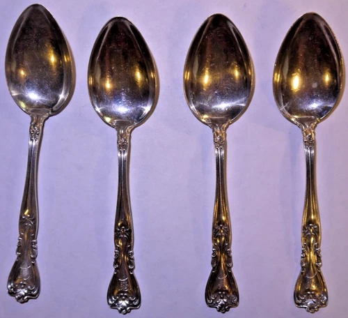 Vintage Lot of 4 Early 1900 GORHAM CHANTILLY Sterling Silver 4" Spoon Set 1.36oz