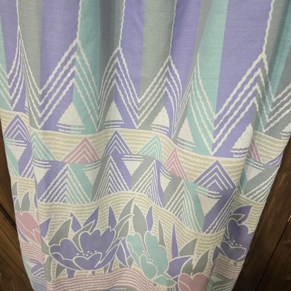 Maxi Vestido de Casa Floral Pastel Vintage Años 80 Pequeño Hecho en EE. UU. Foto 4 de 4