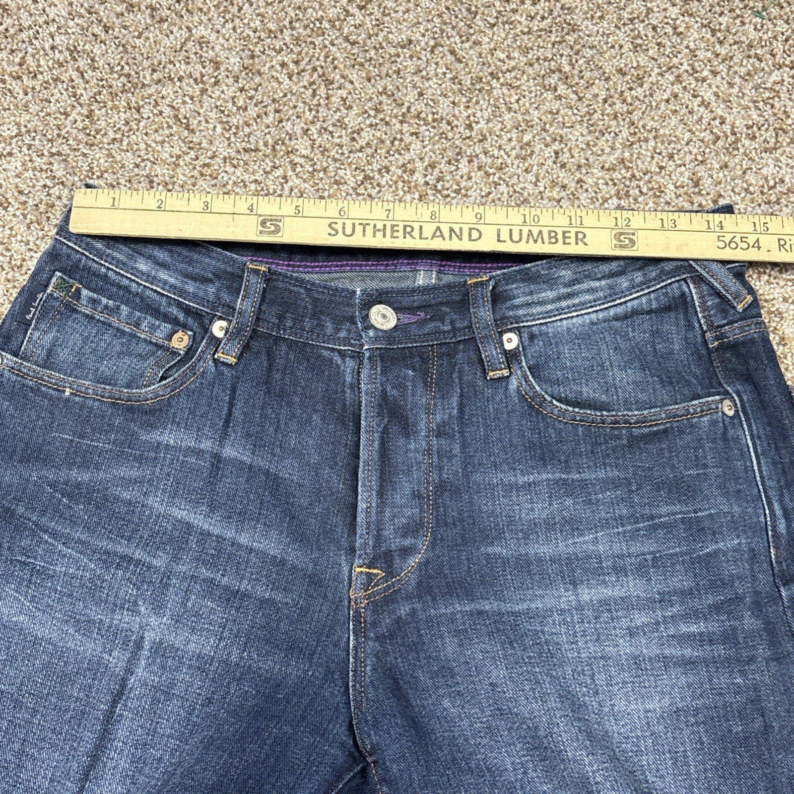 Paul Smith Men’s Straight Denim Jeans Blue Size 30 (29x29) Button Fly - View 10