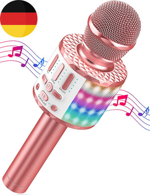 Karaoke Mikrofon, LED Drahtloses Bluetooth Mikrofon Zum Singen Mit Lautsprecher,