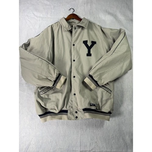 Stall & Dean Ivy League Yale Varsity Jacket 4XL Beige Canvas Bomber Coat - product listing photo