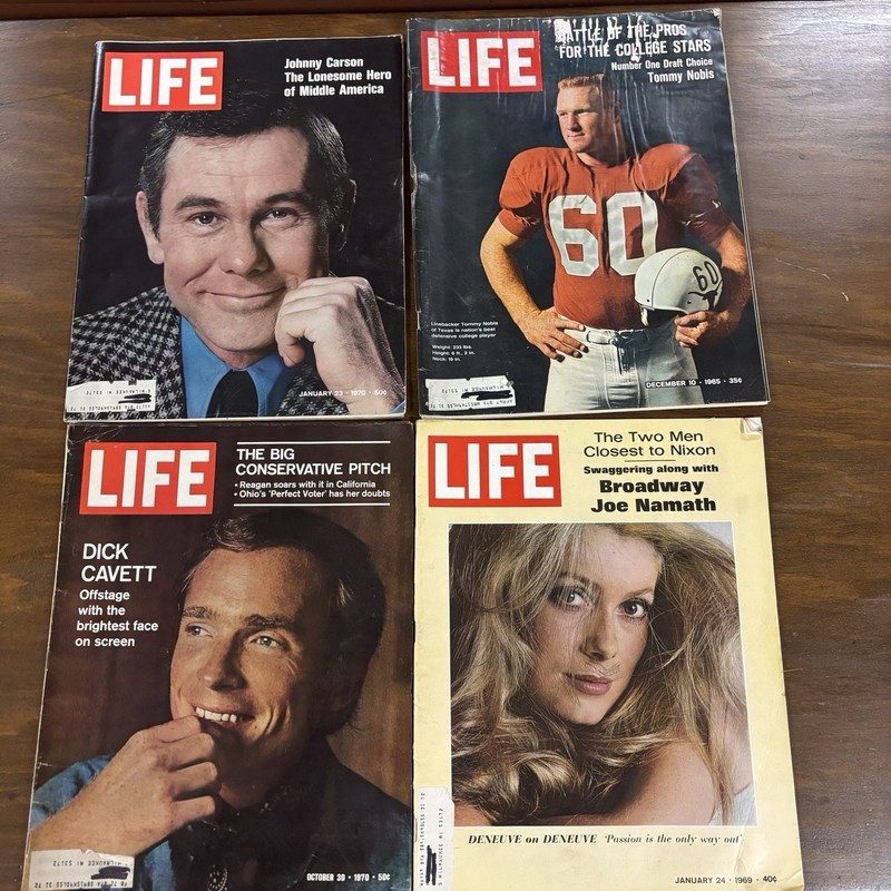 Vintage Life Magazines featuring Johnny Carson-Dick Cavet-Joe Namath-Tommy Nobis