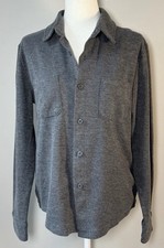 Goodfellow  Co Men  s Button-Up Knit Shirt Gray Long Sleeve Casual Top Size M
