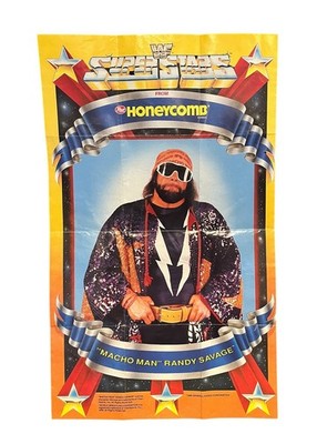 Vintage 1989 Macho Man Randy Savage WWF Honeycomb Cereal Poster 11
