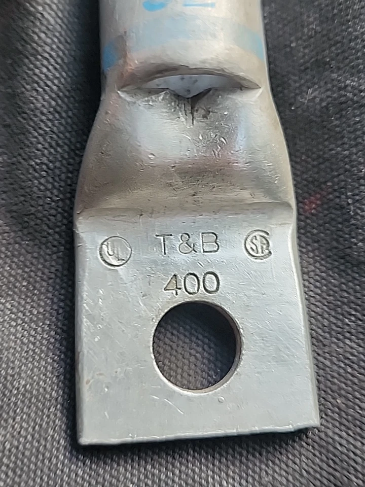 Thomas & Betts 400 MCM, 1/2" Single Hole, Tin Plated Copper Compression Lug. - Image 2 of 3
