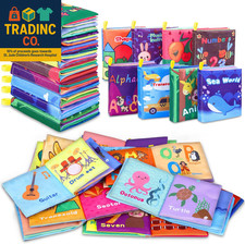 Baby Bath Books, Nontoxic Fabric Soft Baby Cloth Books, Early Education Toys, Wa