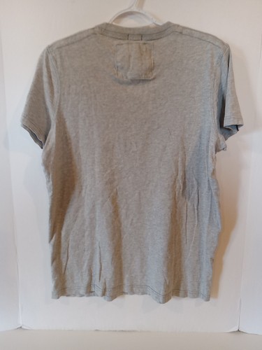 Abercrombie & Fitch "Fitch Track" Patch Spellout Muscle Tee T Shirt Mens L Gray - Picture 5 of 7