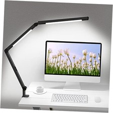 LED Desk Lamp with Clamp, Architect Desk Lamp with Dual Light and Black Touch