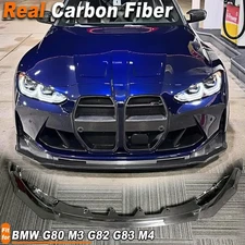 Real Carbon Front Bumper Splitters Lip V Style For BMW G80 M3 G82 G83 M4 21-25