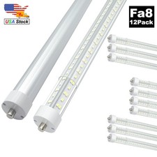 8' LED Tube Light FA8 T8 T12 Single Pin V Shaped LED Shop Light No Ballast 144W
