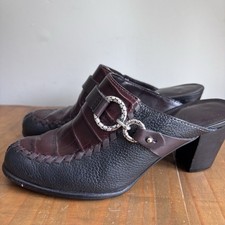 VTG Y2K Brighton Gemini Mules-Black/Brown Leather Shoes/Heels-Women's Size 6.5