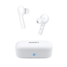 Aukey EP-T21S Ecouteurs Bluetooth Sans Fil Rechargeables Sport Blanc, Double