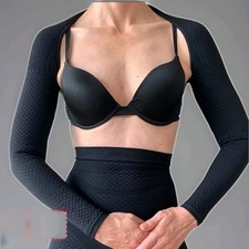 Bioflect  Compression Arm Sleeves Wrap Bioactive Fiber Raised Massaging 4x Black