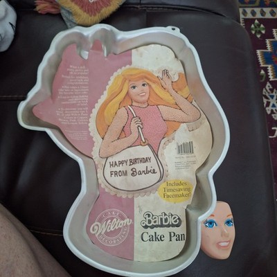 1986 Wilton Barbie Cake Pan 2105-2250 With Original Face Plate And Insert New