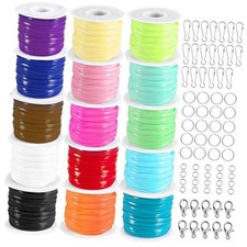 Lanyard String - 15 Rolls Gimp String - Lacing Cord - Plastic String - Normal