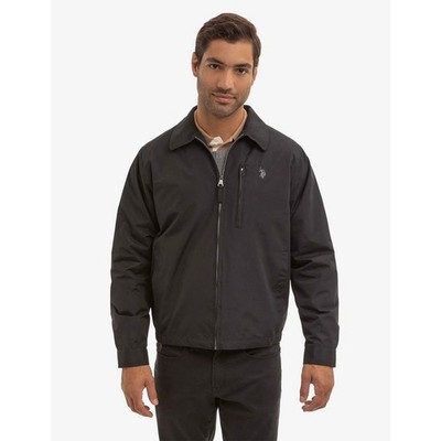 US Polo Assn Men's Large Black Micro Golf Lightweight Full Zip Jacket HR4-18