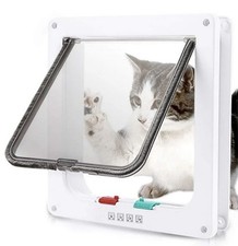 Manual Locking Flap Cat Door Plastic with Installation Kit