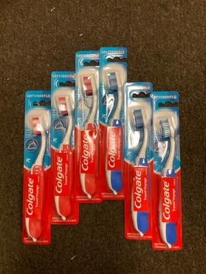 6 x Foldable Colgate Travel Toothbrush Soft Bristle Random Colour Flip Cover