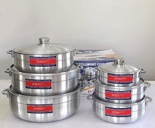 Aluminum Five-Piece Pan Set with Lids Satin F...