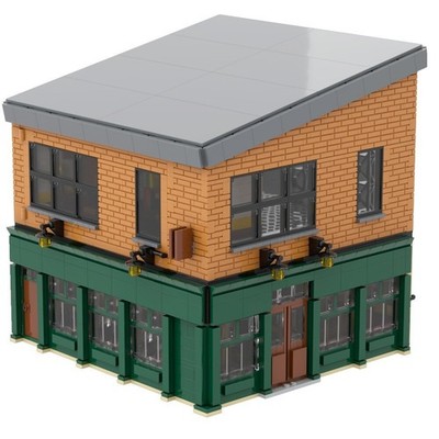 MOC Modular Pub Tavern with Interior Inspired by TV Show 2188pcs Building Set