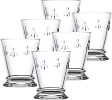 La Rochere Napoleon Bee Tumblers Set Of 6-9 oz - Clear Glass Tumbler w/The...