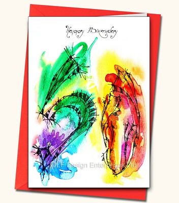 Aquarell 50. Geburtstag, personalisierte Karten, altersspezifisch, Glitzer, Edelsteine