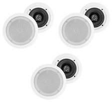 6 Rockville HC55 5.25" 300 Watt White In-Ceiling Home Theater Speakers 8 Ohm
