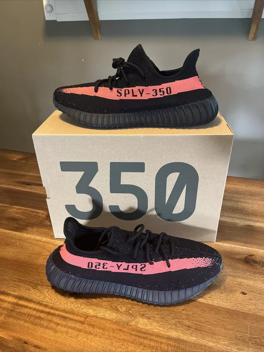 Adidas Yeezy Boost 350 V2 Core Black Red Stripe - BY9612 - Size 12.5 - In Hand eBay