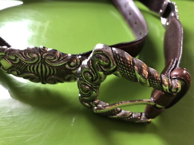 Fossil vintage black and silver belt s-l400.jpg main image 3
