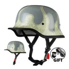 Vintage German Style Motorcycle Half Helmets Scooter Helmet Baseball Cap Helmet