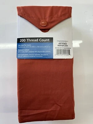 MainStays Twin Flat Sheet 200 Thread Count Cotton Blend