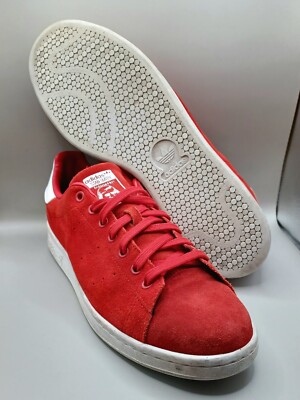 Size 12 Stan Smith Adidas Red Suede Mens M21283 Sneakers Shoes 2014