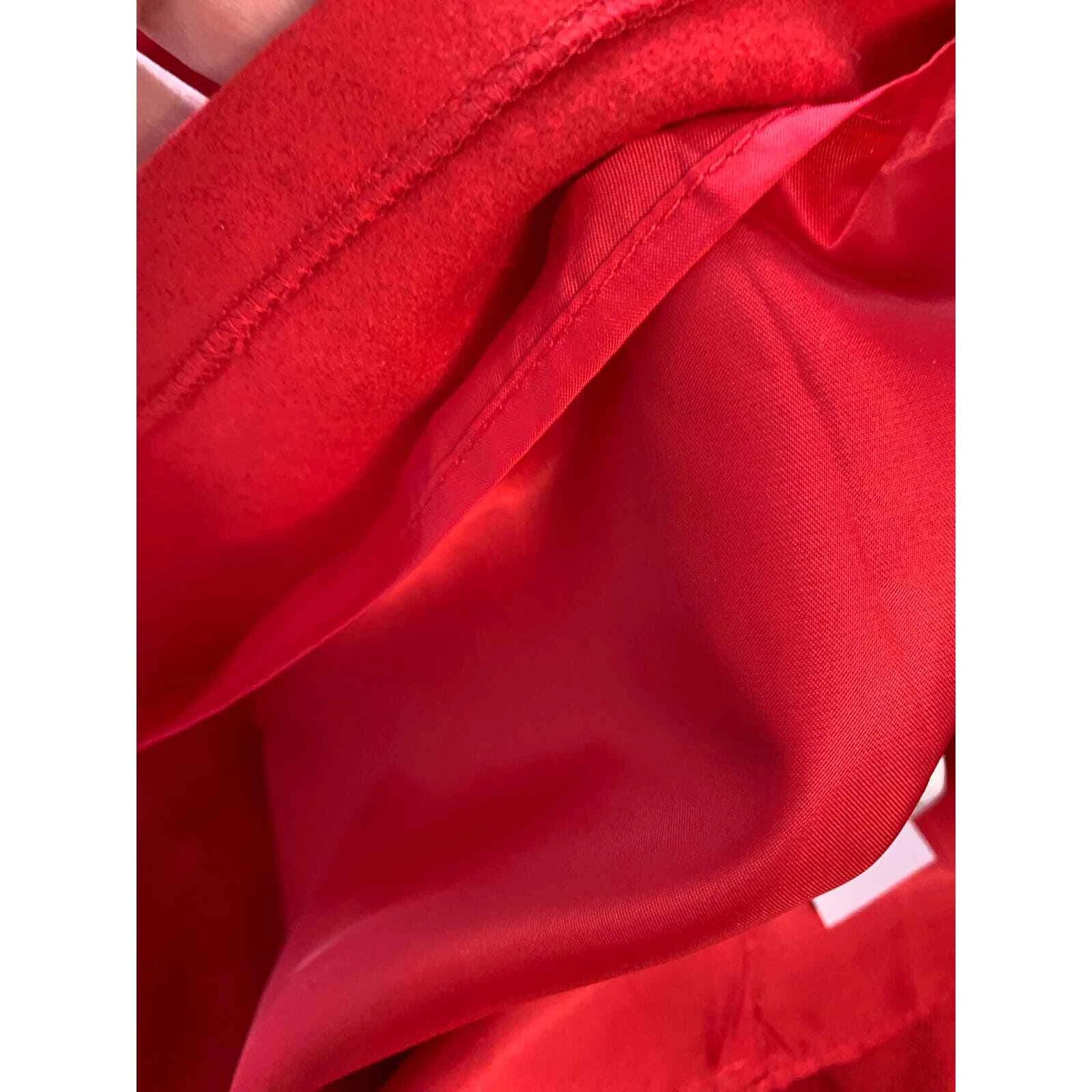 VALENTINO Abito pesante Molly Bracken nuovo con etichette piccolo rosso foderato senza maniche arricciato