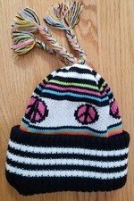 Children's Place Winter Hat fleece lined Girls Peace Size 4-6