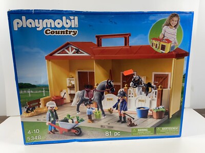 Vintage Playmobil Country Horse Stable 5348 New Open Box Sealed Bags