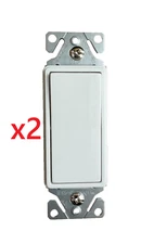 (LOT of 2) Eaton 7511W Lighted Decora Decorator Switch 15A 120V White  *NEW*