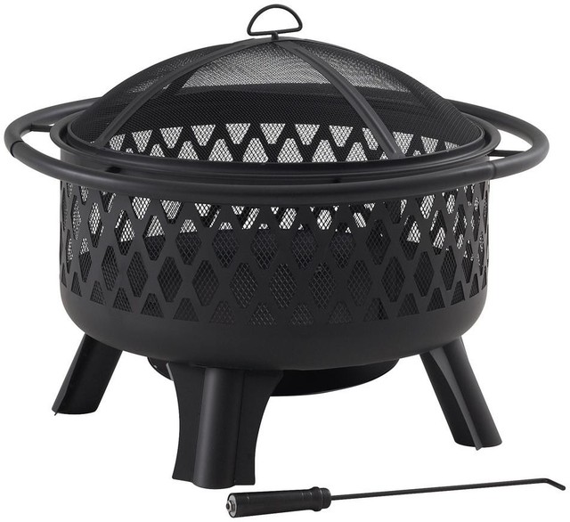 Hampton Bay Fire Pit Texas Star Crossfire 30 In Steel Cooking