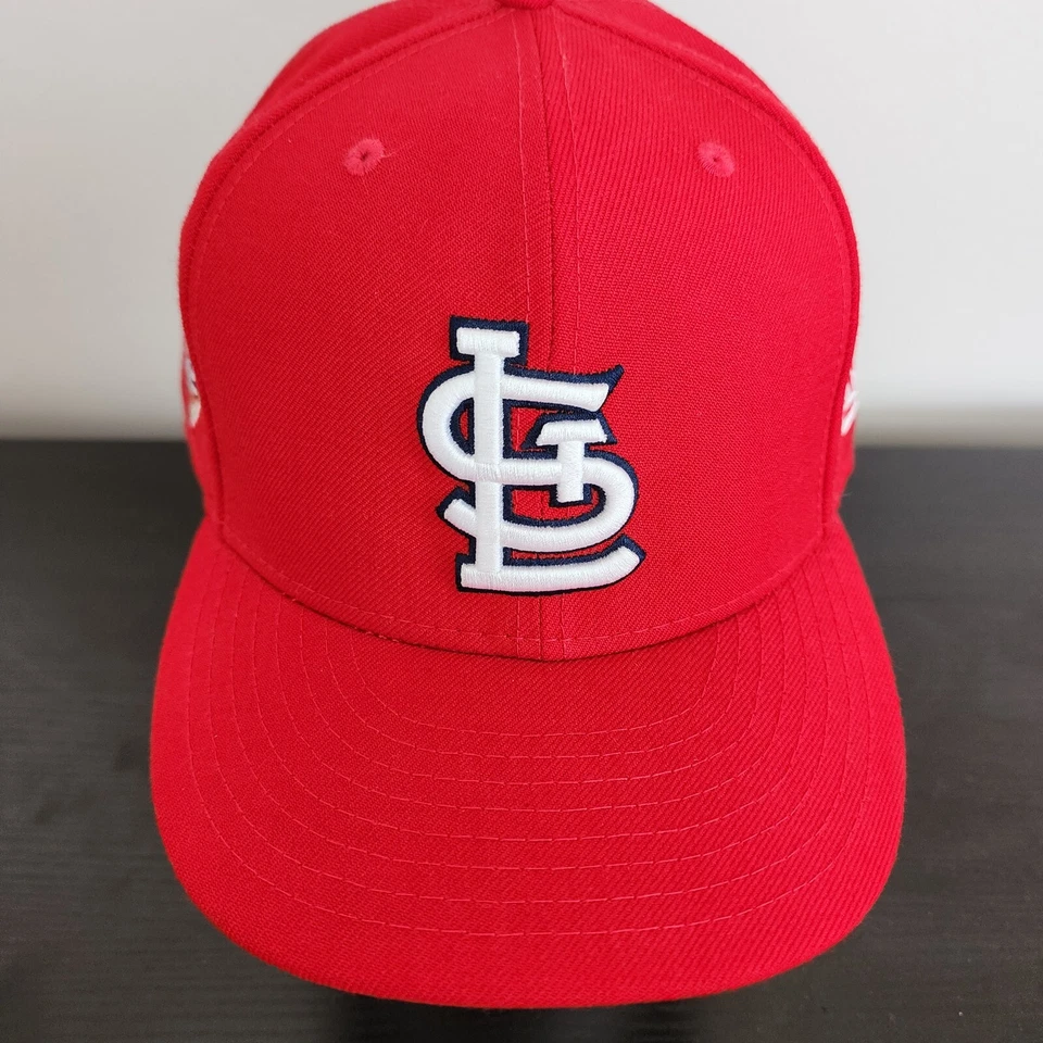 St. Louis Cardinals Hat New Era 7 5/8 59fifty Fitted Cap Red World Series Wool - Image 2 of 4