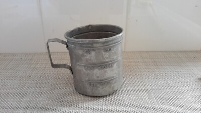 Vintage  Unmarked Pewter Measuring Cup One Cup Three Fourth One Half Two Thirds