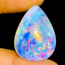 27.55 Ct Genuine Ethiopian Welo Opal Pear Flash Fire Loose Certified Gemstone